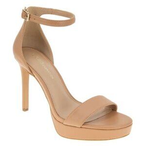 99$ BCBGeneration Nallah Two-Piece Platform High-Heel Dress Sandals Size 10 Tan